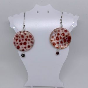 Round stone earrings, fabulous color